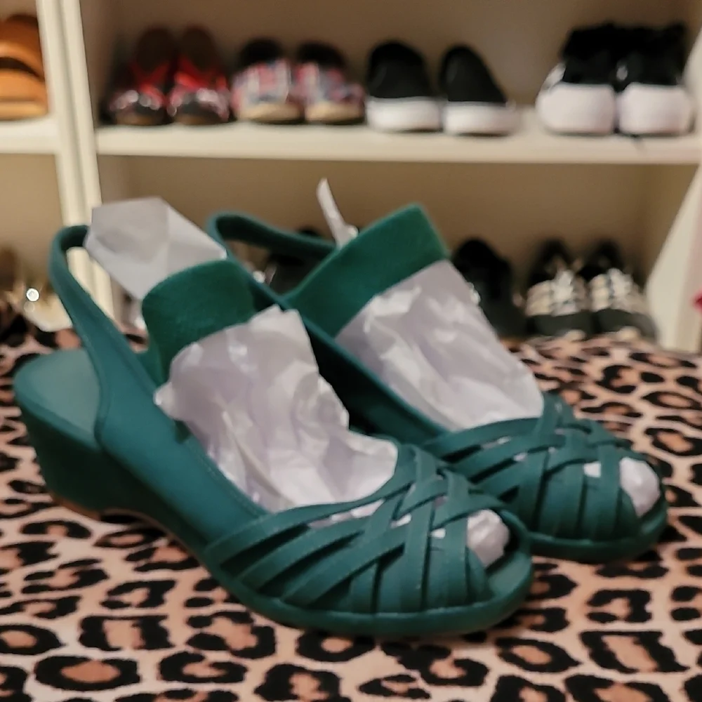 Re-Mix Vintage Shoes Navy Penny Wedge Size 7 - Picture 1 of 3